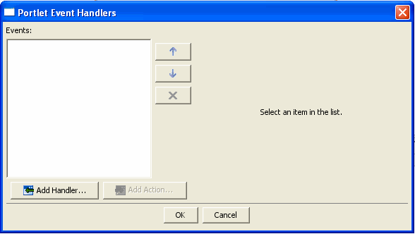Portlet Event Handlers Wizard
