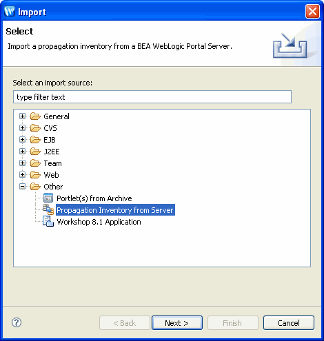 Import –  Select Dialog
