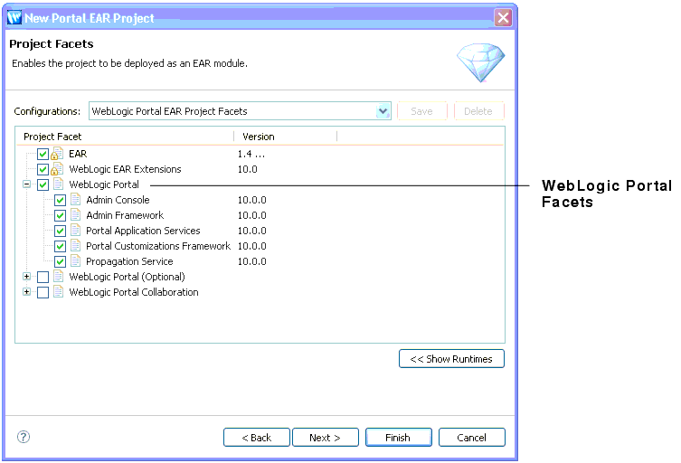 WebLogic Portal Facets