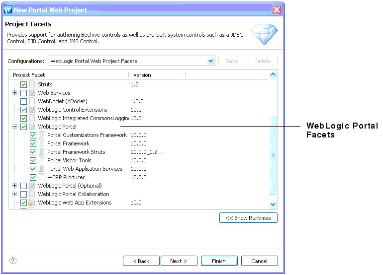 WebLogic Portal Facets