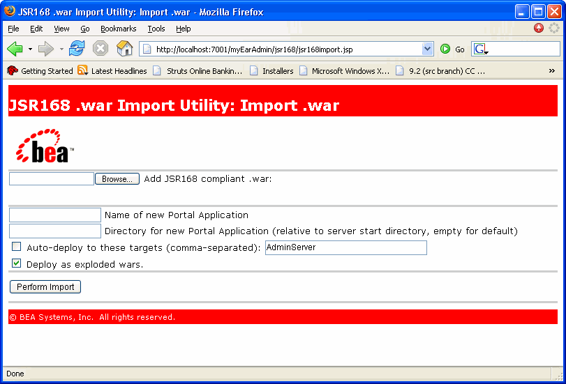JSR-168 WAR Import Utility