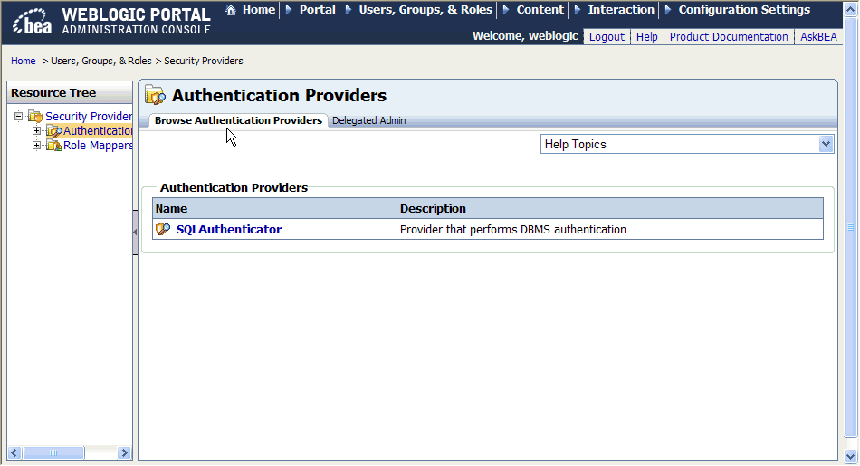 Authentication Providers