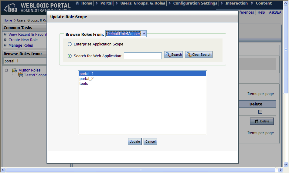 Changing the Scope of a Role