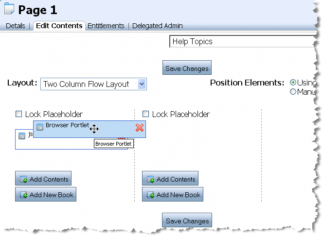 Moving the Browser Portlet by Dragging