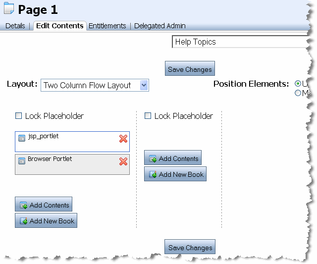 Result After Moving the Browser Portlet in the Administration Console
