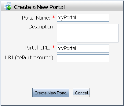 Create a New Portal Dialog in Administration Console