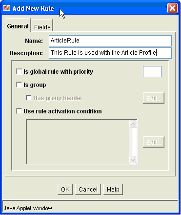 Add New Rule Dialog