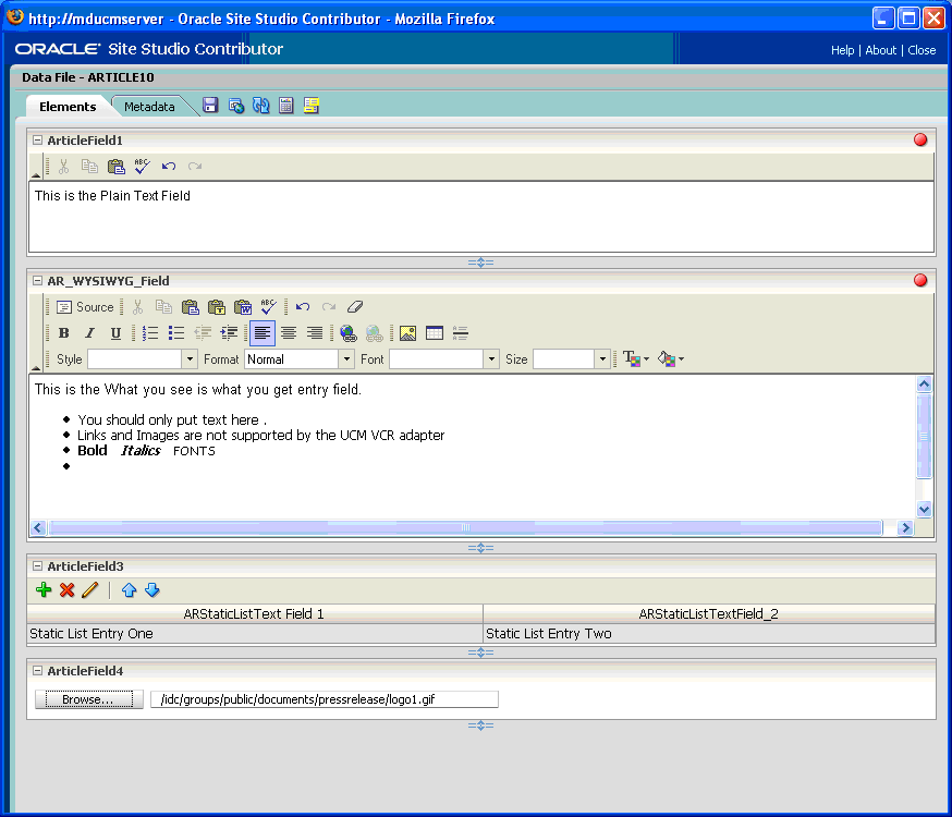 Editing the Contributor Data File