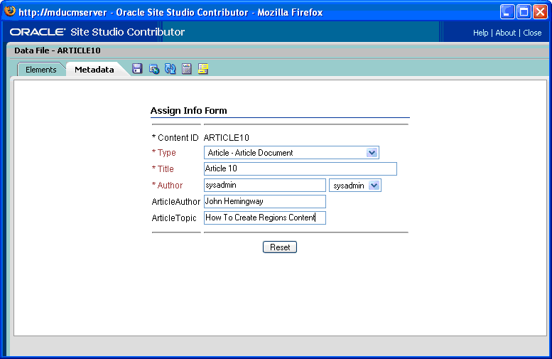 Editing the File's Metadata