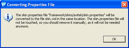 Conversion of Properties File when Look And Feel File is Opened