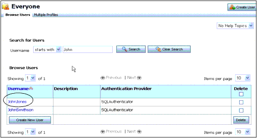 Click the User’s Name to Edit User Profile Properties