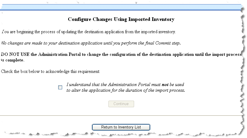 Propagation Utility Configure Changes Confirmation Page