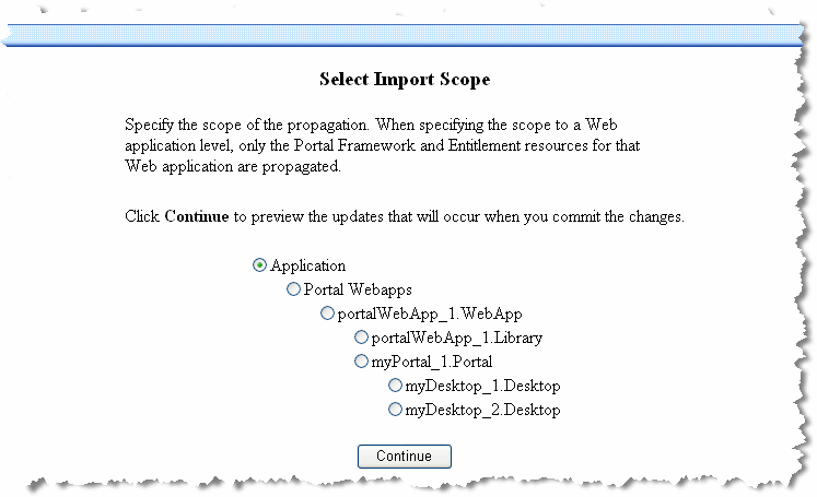 Propagation Utility Select Import Scope Page