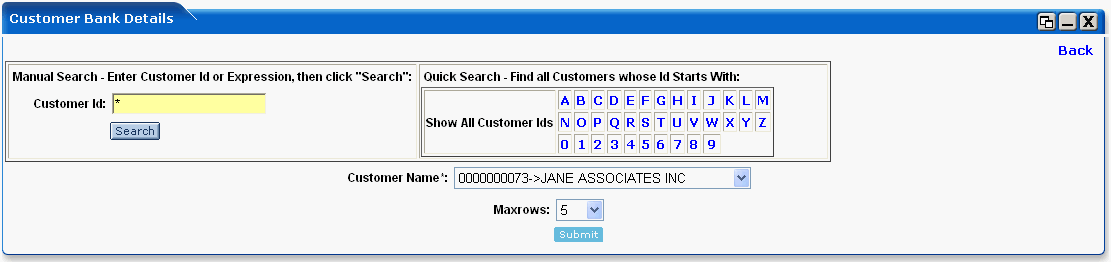 WebLogic Portlets for SAP - Customer Bank Details Portlet Edit Preferences Screen