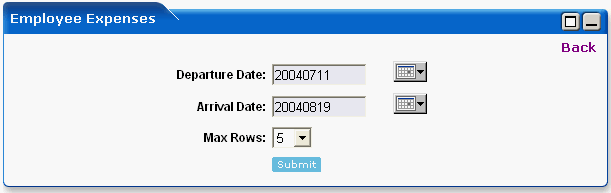 WebLogic Portlets for SAP HRMS - Employee Expenses - Edit Preferences Screen