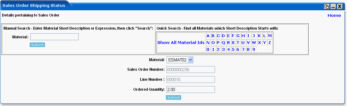 WebLogic Portlets for SAP Sales Order Shipping Status Portlet - SO details Screen