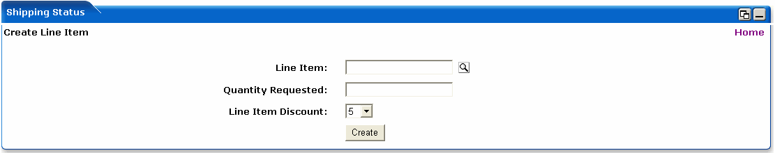 WebLogic Portlets for Siebel - Sales Order Shipping Status Portlet - Create new Line Item Screen