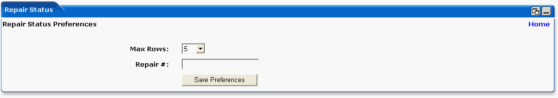 WebLogic Portlets for Siebel - Repair Status Portlet Edit Preferences Screen