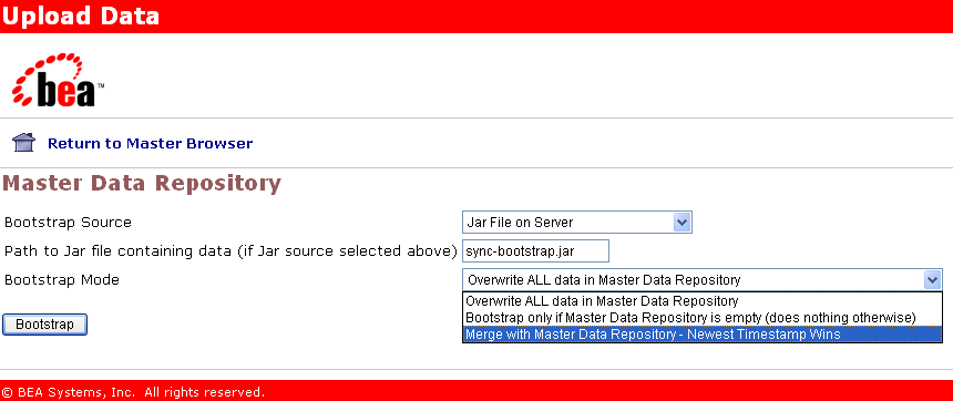 Uploading new datasync data