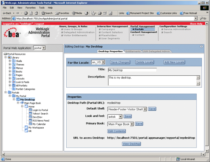 WebLogic Administration Portal