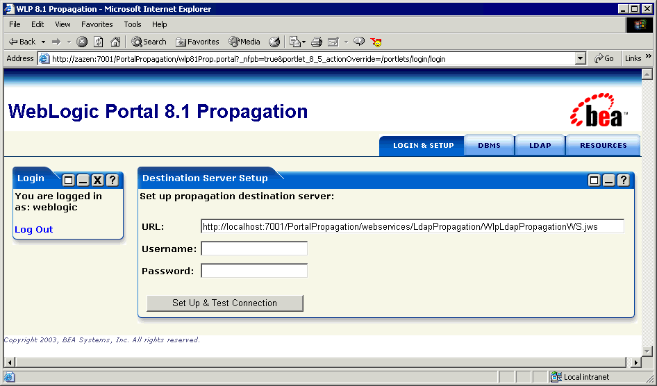 The WebLogic Portal Propagation Utility