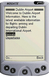 airport.jsp on a PDA browser