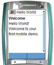 Hello World as seen on a WML device