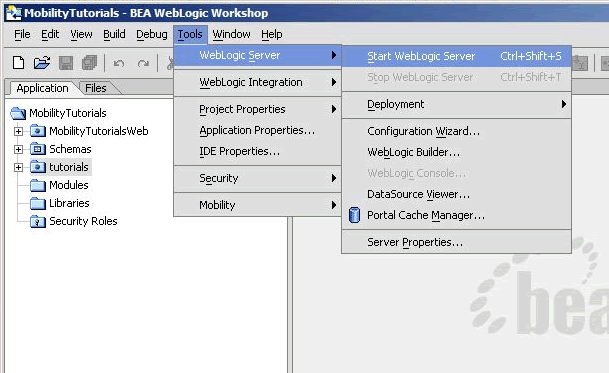 Start BEA WebLogic Server
