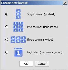 Create New Layout dialog 