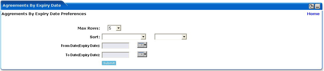 WebLogic Portlets for Siebel - Agreement By Expiry Date Portlet Edit Preferences Screen