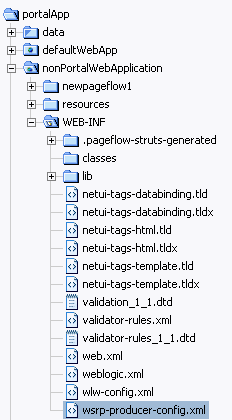 Application Tree with wsrp-producer-config.xml Added