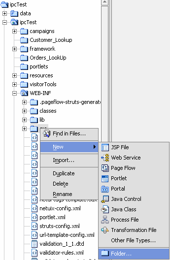 Opening the ipcTest/WEB-INF/src Folder