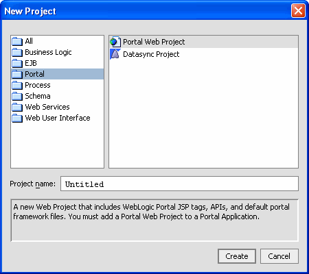 New Project Dialog Box