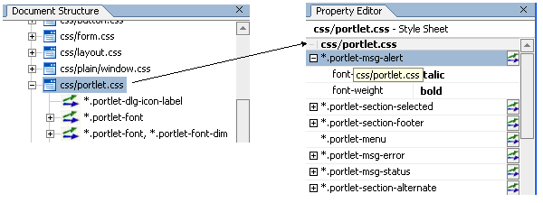 Displaying style properties in the Property Editor