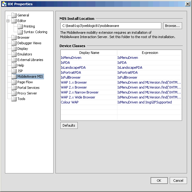 Additions to IDE Properties Dialog 