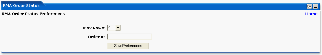 WebLogic Portlets for Siebel - RMA Order Status Portlet Edit Preferences Screen