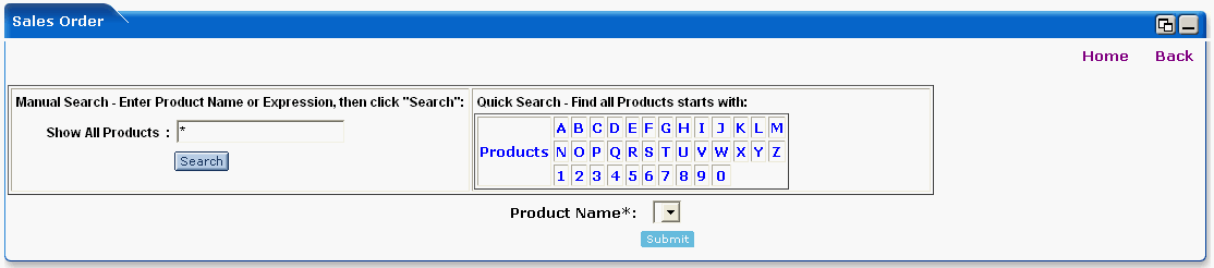 WebLogic Portlets for Siebel - Sales Order Portlet - Creation of new Sales Order Product search screen