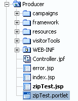New JSP Portlet, zipTest.portlet, Added