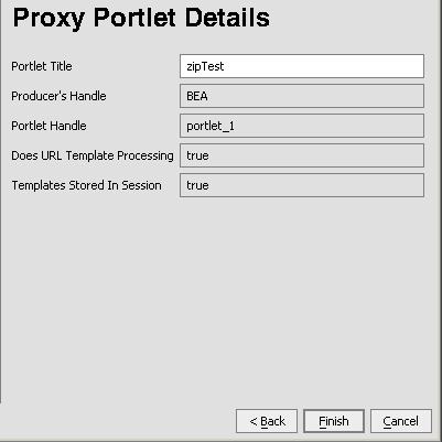 Proxy Portlet Details Dialog Box