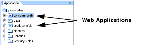 Portal Web Applications (Projects) Added to the Portal Application