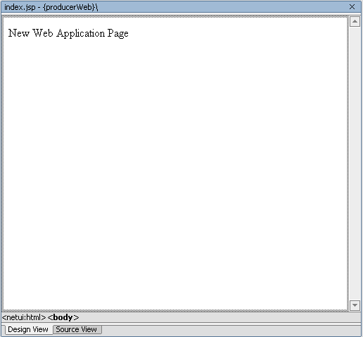 index.jsp in Design View