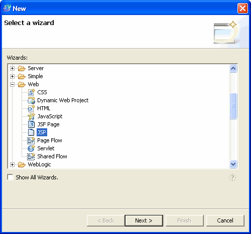 Creating a New JSP File 