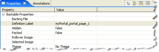 Definition Label in the Properties View