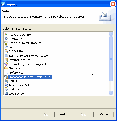 Import –  Select Dialog