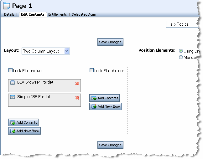 Result After Moving the BEA Browser Portlet in the Administration Console