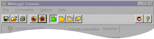 Console top toolbar