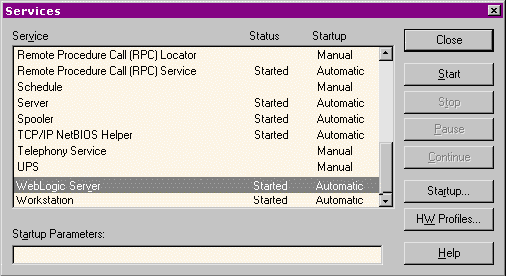 Change the NT service status