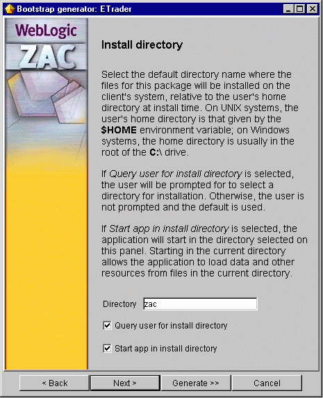 Setting the client install directory