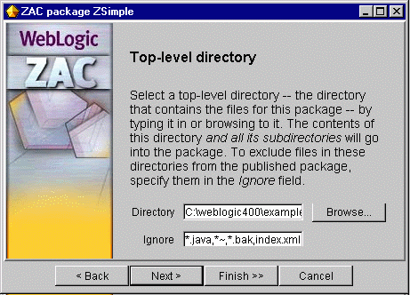 Choosing the package's top-level directory