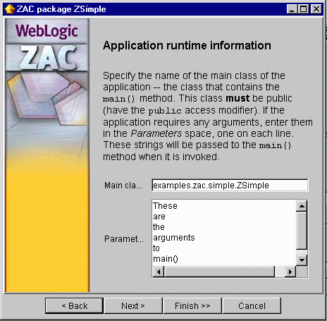 Locating the class to start the application